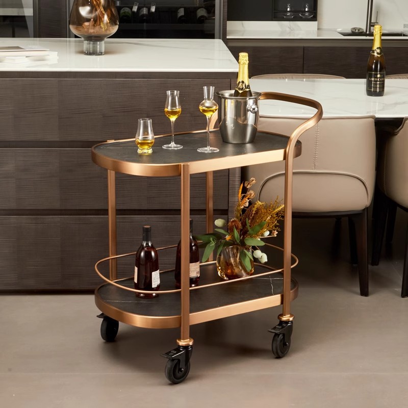 Роскошная тележка для тортов, большая тележка для обслуживания в отелях и ресторанах, двухъярусная многофункциональная тележка для закусок