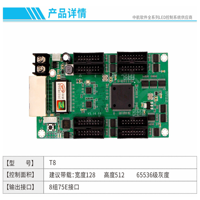 Led Display System Receiving Card Air China Receiving Card T8T12T16 Full Color Screen Synchronization Asynchronous System Receiving Card