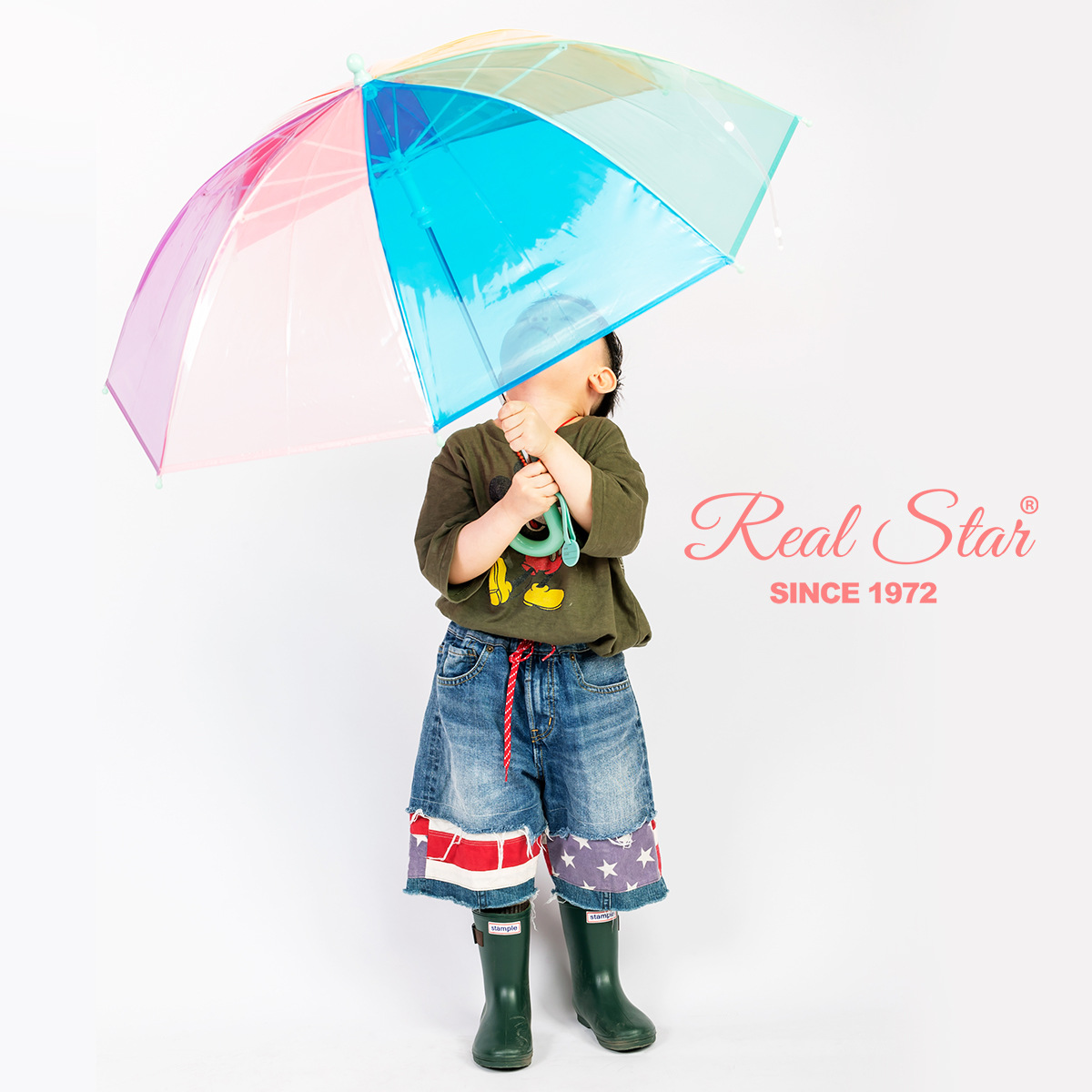 Детский новый радужный зонт полный из волокна противоударный без переключателя ручной цветной зонт оптовая продажа