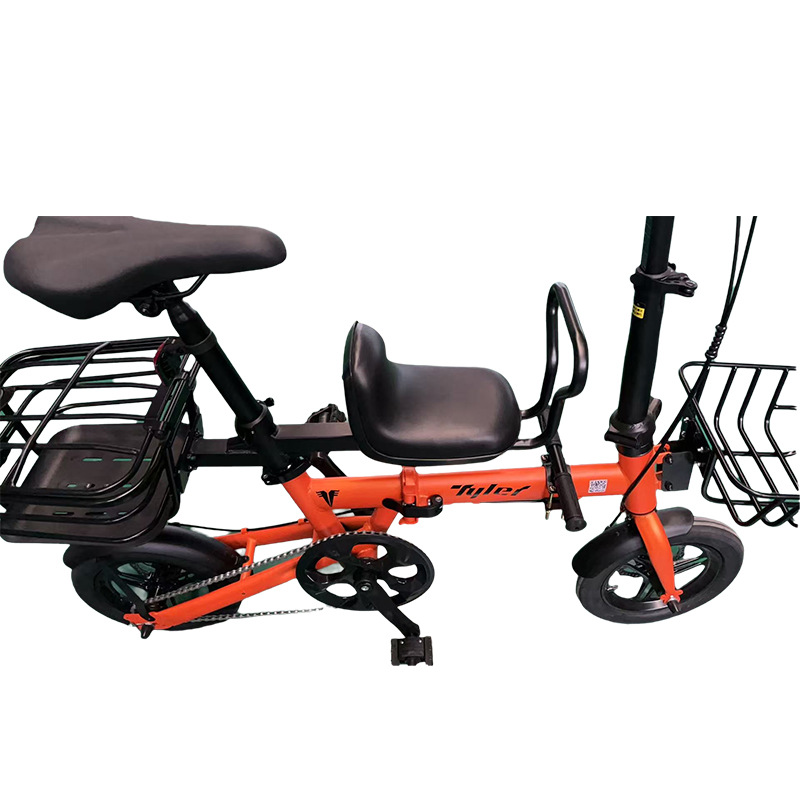 Bicycle can carry children with mother and son car with children to school parent-child double bicycle mini portable double