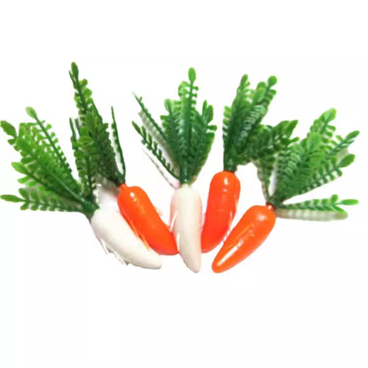 6.2cm high simulation red and white radish model simulation vegetable plant sand table carrot cake baking ornaments