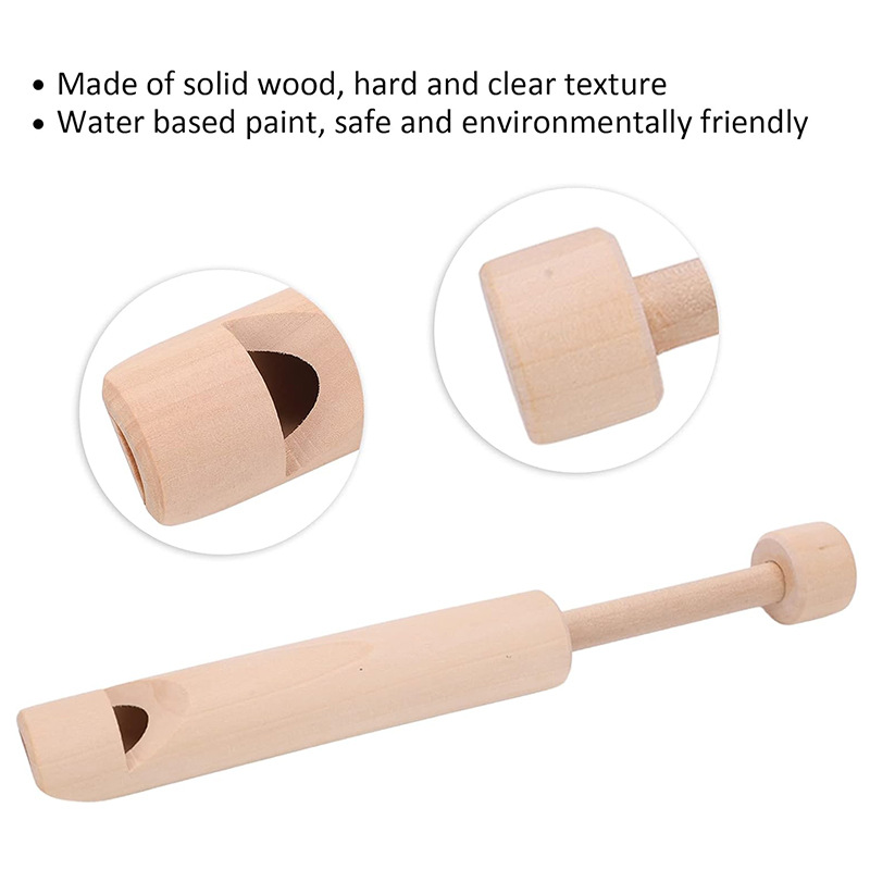 Flavor Flute Small Wooden Flute Whistle Solid Wood Children Orff Playing Instrument Children's Classic Traditional Nostalgic Toys