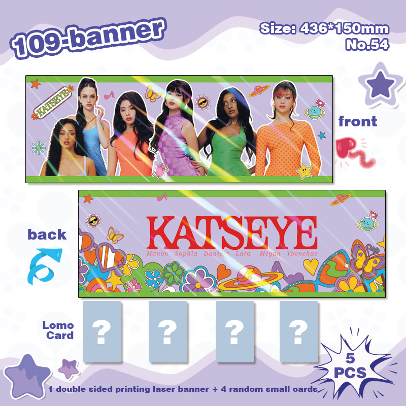 Ручной баннер Katseye 4Eve для товаров с любовью, оптовая продажа для женских звезд