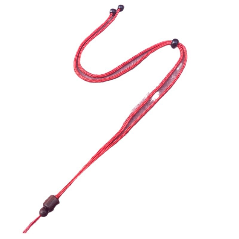 Jade jewelry Jade gold pendant lanyard hand-knitted wooden cotton thread adjustable length pendant jade pendant necklace rope