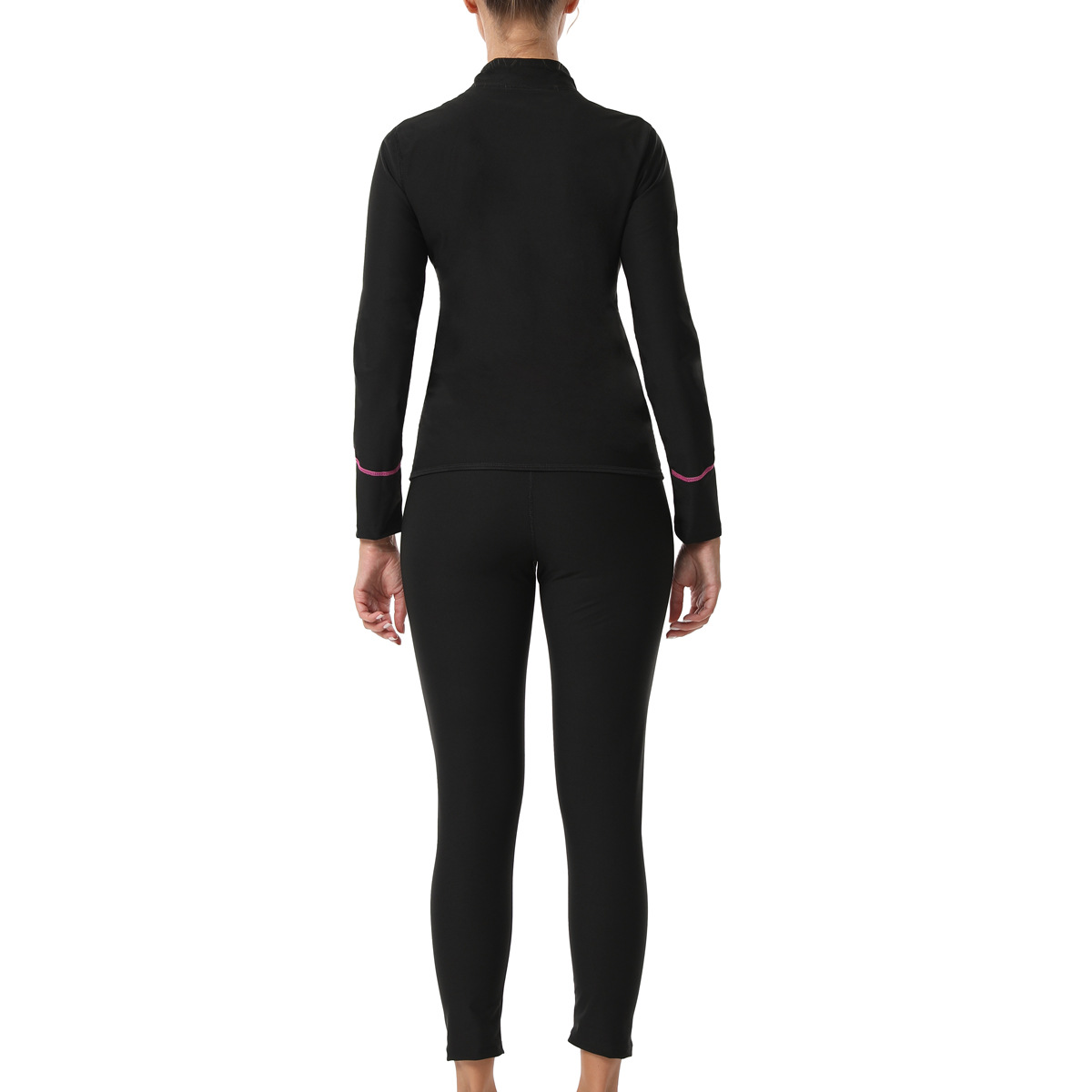Cross-Border Sports Shapewear High-Waist Tummy Control Yoga Tights Suit Sauna Sweat Suit Zipper Long-Sleeved Turtleneck Suit
