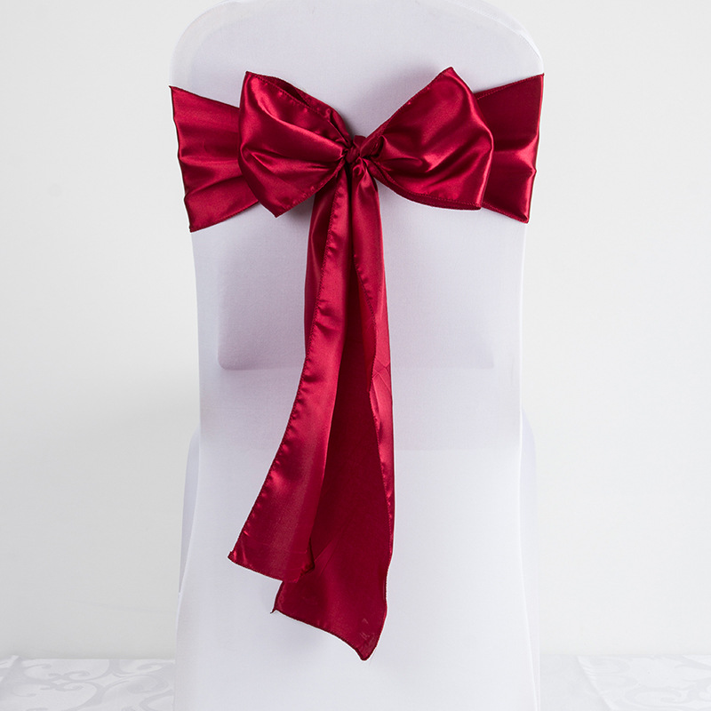 Wholesale Satin Ribbon Ribbon Ribbon Banquet Wedding Chair Back Set Decorative Chair Back Bow Chair Cover Bow Chair