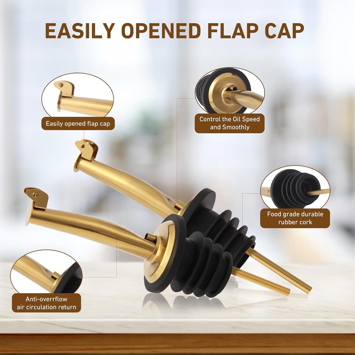 Direct selling cross-border Amazon new product automatic opening and closing wine pourer kitchen olive oil distribution oil controller nozzle controllable