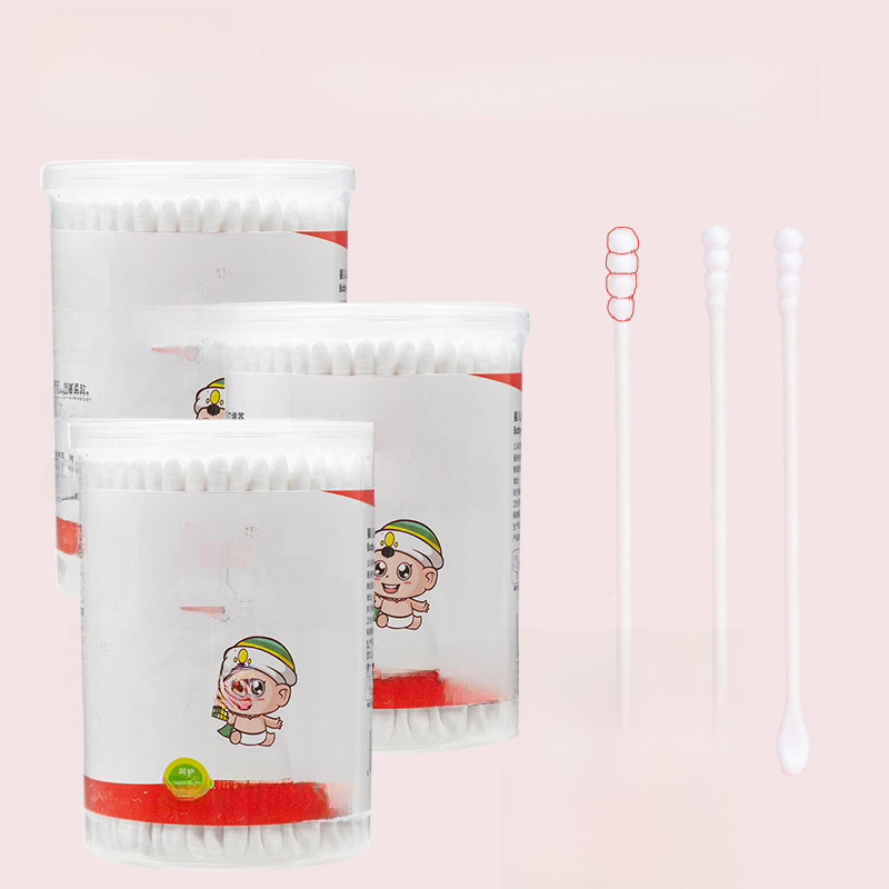 Doraemon baby multi-purpose ear spoon cotton swab baby spiral ear spoon double-headed cotton swab 200 PCs cotton swab 6245