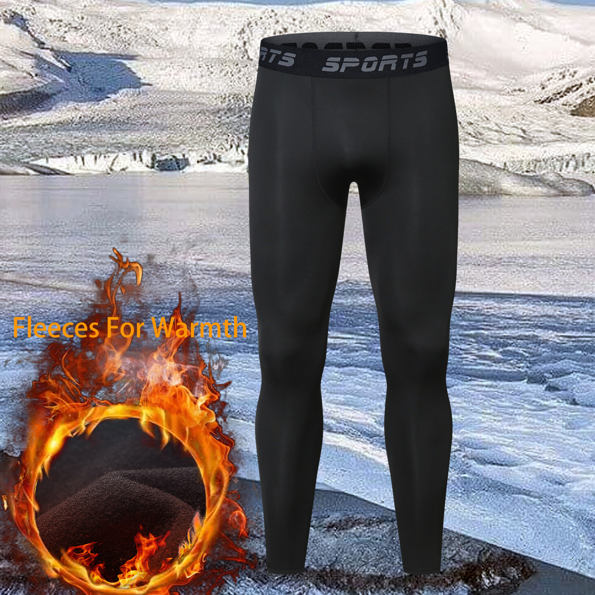 Autumn and Winter Velvet Sportswear Suit Men's Outdoor Ski Running Quick-Drying Clothing Tight Fitness Clothing Bottoming Thermal Intimates