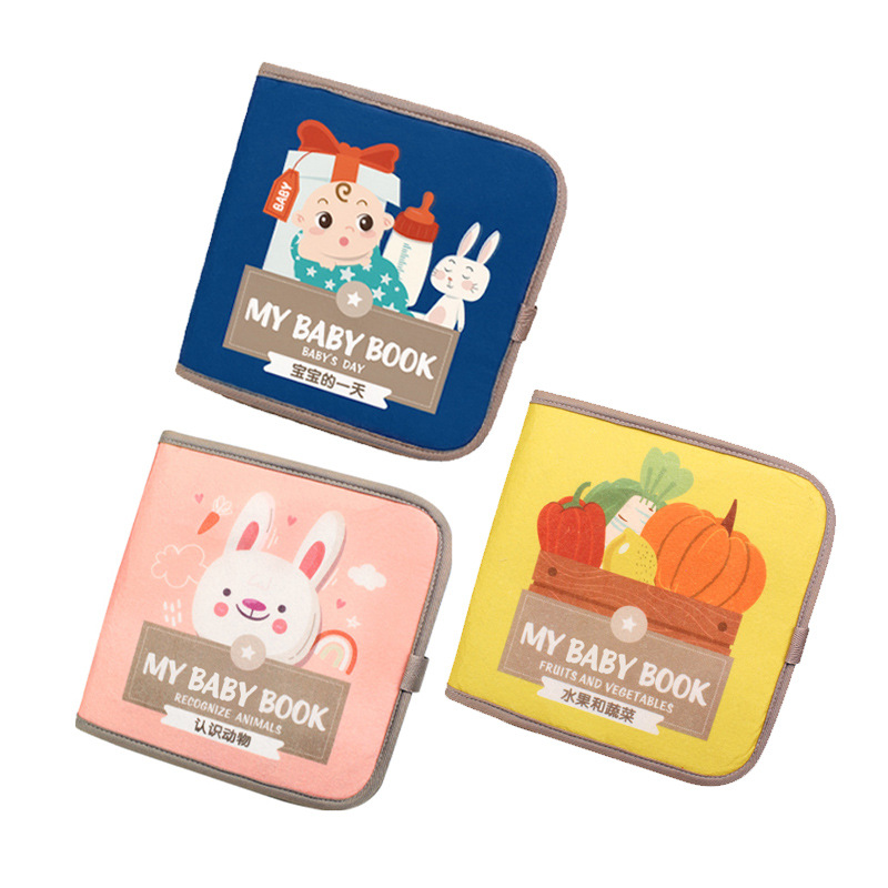 Baby's quiet cloth book Montessori early education baby can bite tear tear book Velcro felt cloth toy
