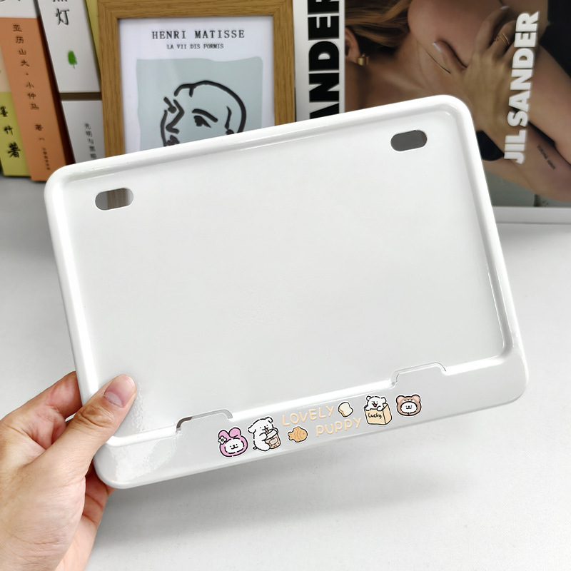 New Motorcycle License Plate Frame Alloy Cartoon Universal Rear Tail Plate Protection Frame New Traffic Regulations