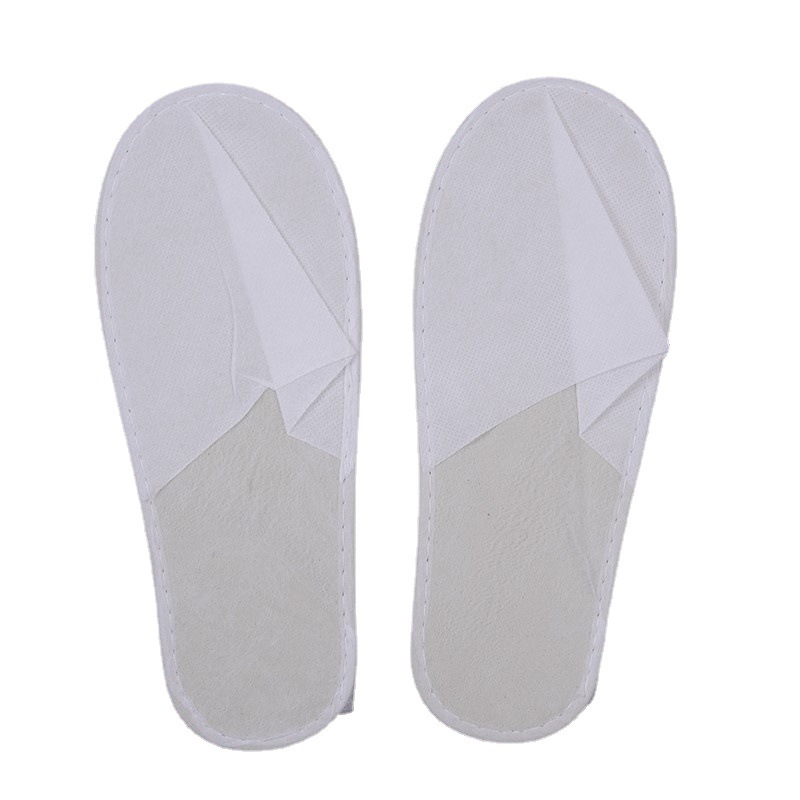4-Piece Willow Leaf Pattern Non-Slip Sole Hotel Guest Room Disposable Non-Woven Slippers Eva Wholesale Thickened