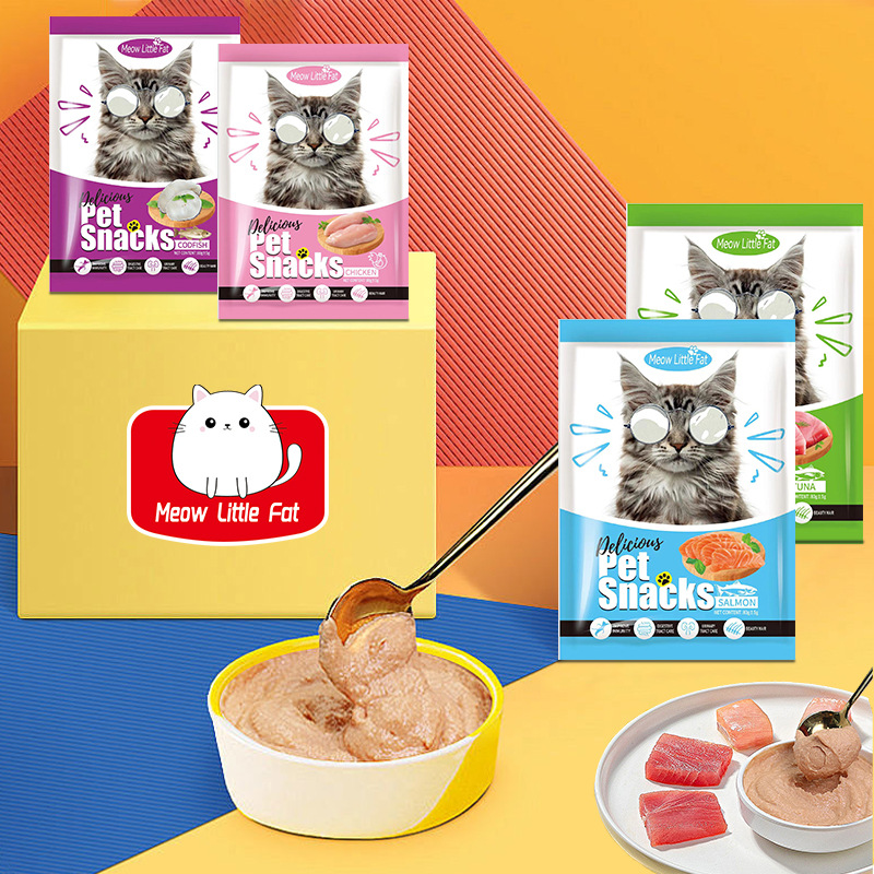 Cross-Border Cat Meat Sauce Pack 80g Cat Strips Pet Fresh Sealed Pack Cat Strips Nutritional Cat Snacks Wet Food Pack Wonderful Fresh Pack