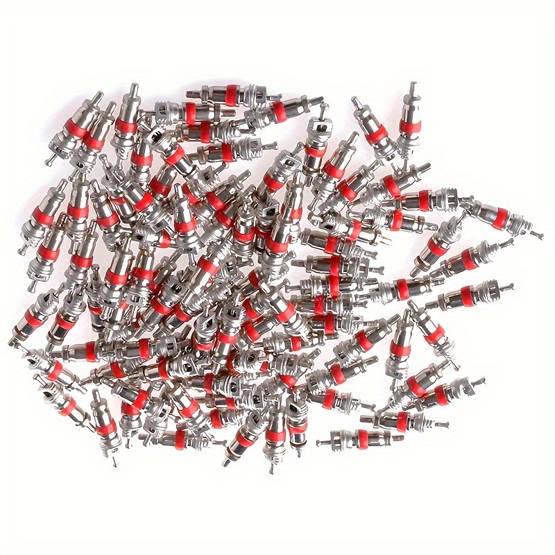 Automobile motorcycle bicycle tire American valve core zinc alloy material red vacuum tire inflatable needle plate