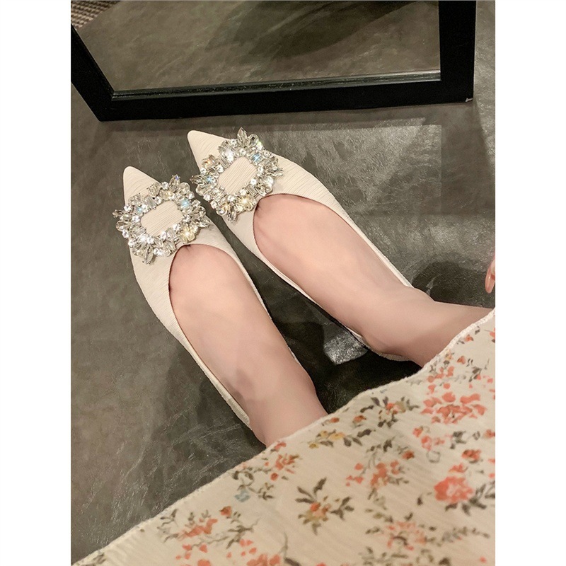 Туфли с острым носом и низким каблуком для женщин, весна-осень 2025, новые, универсальные, натуральная кожа, толстые каблуки