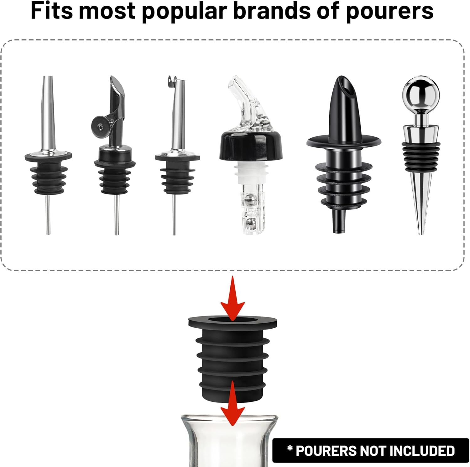 304 Stainless Steel Wine Pourer Cocktail Bottle Stopper Wine Pourer Red Wine Stopper Preservation Automatic Open and Close for Red Wine