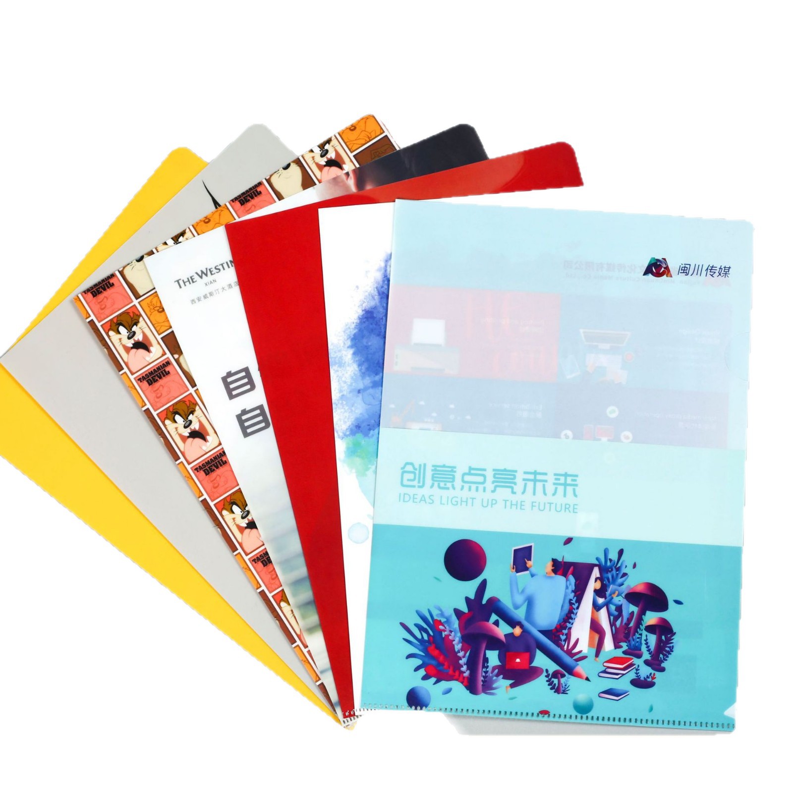 Custom-Made A4 Colored L-Shaped Folders, Customized Advertising A5 Single-Page Report Multi-Page Storage Folders, Business Gifts