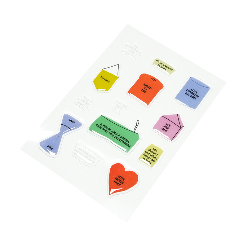 Crystal Drop Resin Jelly Resin Stickers Custom 3D Illustration Creative Stickers Irregular Stickers Planner Stickers