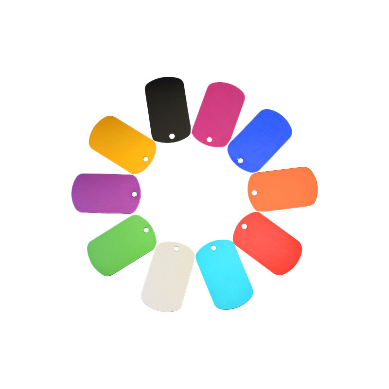 Aluminum Alloy Square Dog Tag Metal Blank Pet Identity Tag Can Be Engraved Colorful Pet Tag Pendant Wholesale