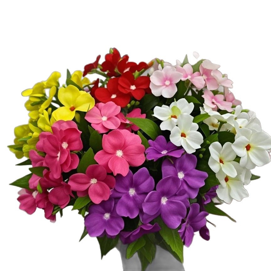 Cross-Border Artificial Flowers, Impatiens, Artificial Flower Bouquets, Home Decoration Ornaments, Outdoor Arrangements, Artificial Green Plants Wholesale