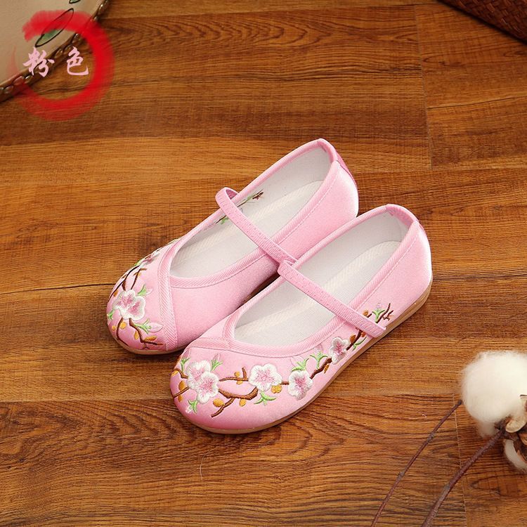 Old Beijing Cloth Shoes Girls Embroidered Shoes Flower Autumn Ethnic Style Antique Shoes Women's Hanfu Ancient Clothes Adult Hanfu Shoes Girls