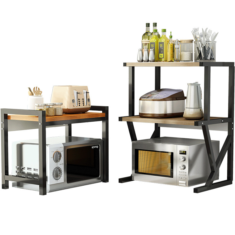 Kitchen Microwave Storage Rack Desktop Double-layer Oven Rack Household Multi-functional Seasoning Flavor Tank Storage Rack