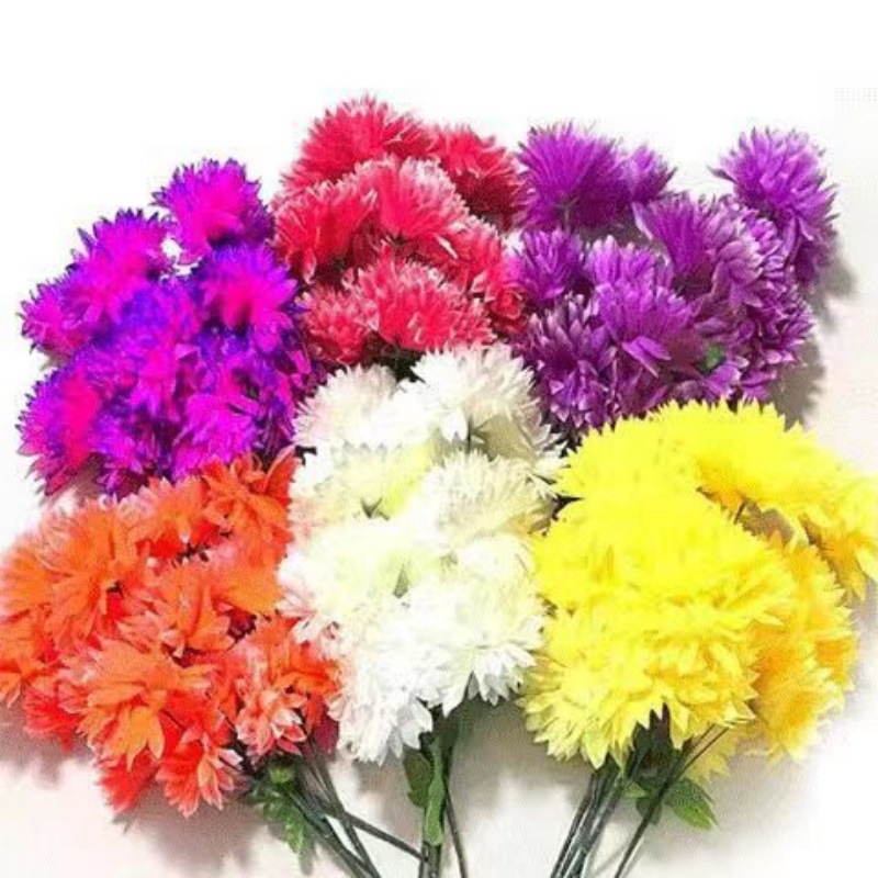 Simulated Flowers, Qingming Chrysanthemums, Fake Flowers for Visiting Graves, Ancestral Tombs, Silk Flowers for Worship, Crystal Chrysanthemums, Wholesale and Retail