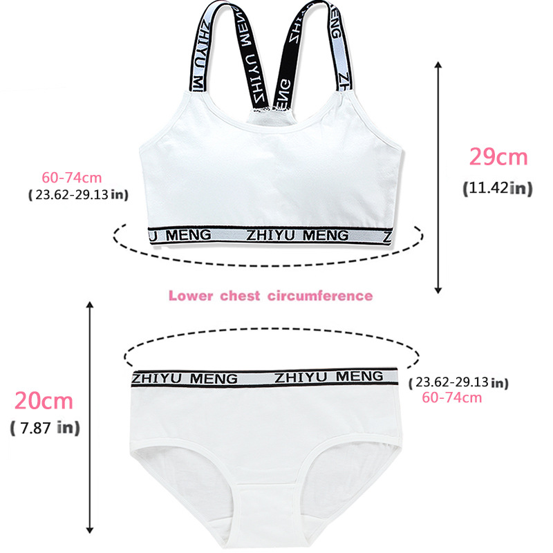 Girls' Bra Development Suit No Steel Ring Sling Small Vest Underwear Base Children's Sports Chest Wrapping 12-16