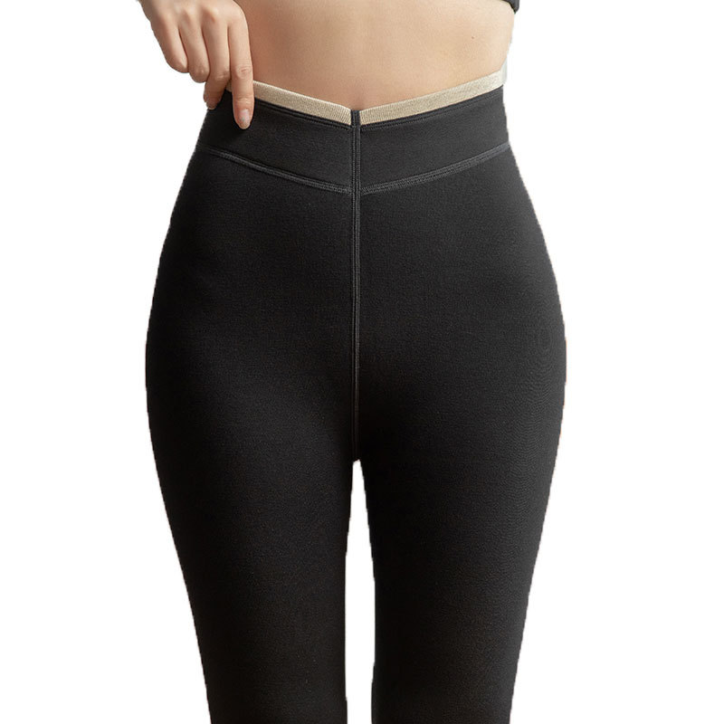 Magic Pants Leggings for Women, Velvet and Thickeneded Black Pants for Inner and Outer Wear, Autumn and Winter Slim Yoga Warm All-In-One Pants, Large Size