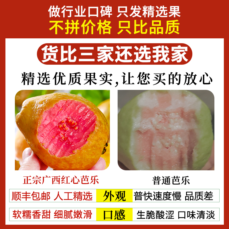 Fresh Guangxi Red Heart Guava Fruit, Sweet and Seasonal, Whole Box, Sf Express Delivery, Pearl Guava, Seedless