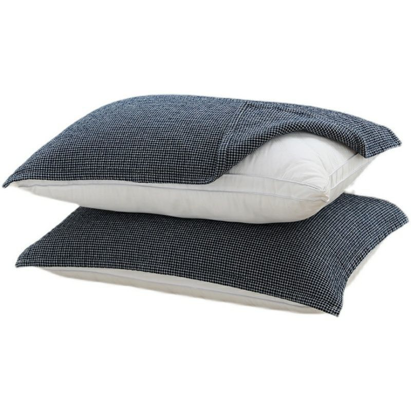 Pillow Cover Pure Cotton Type a Pair for Household Stain-Resistant Japanese Dormitory Adult Anti-Shedding Pillow Cover Men's Oil-Proof