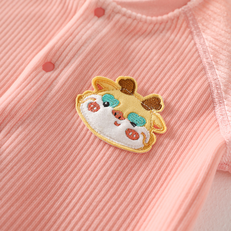 Baby one-piece warm autumn and winter double-sided fleece men and women baby romper newborn clothes Anyang baby clothes Spring