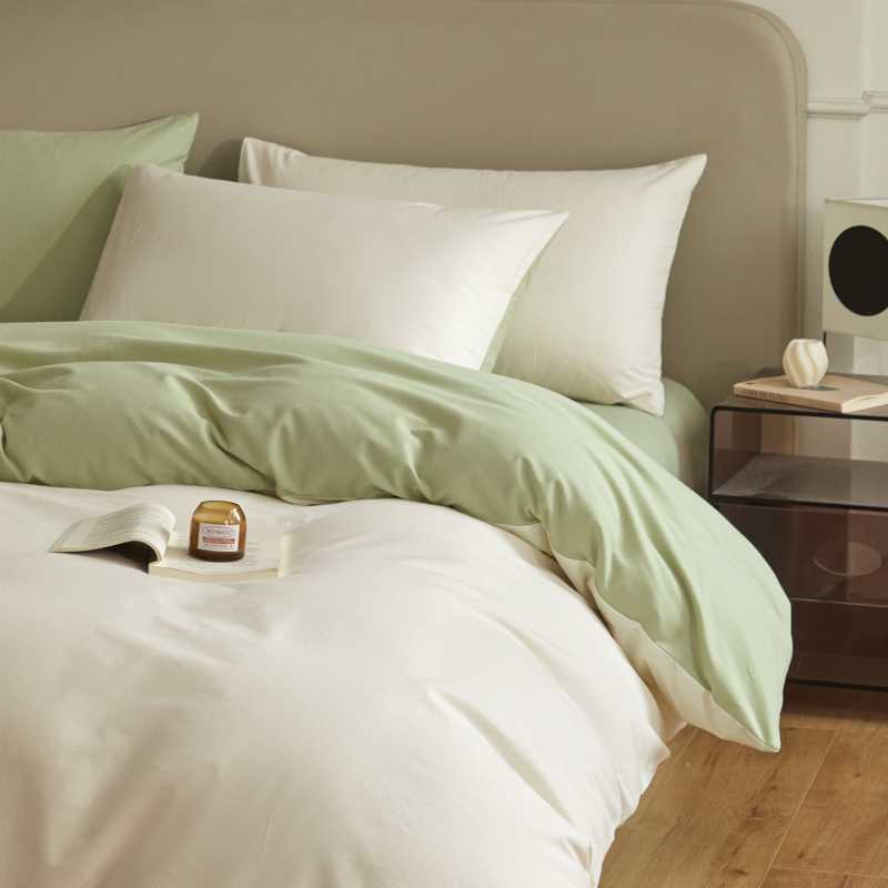 Домашний текстиль Nantong 2025, новая модель, утолщенный однотонный комплект из четырех предметов из щеточного хлопка, оптовая закупка