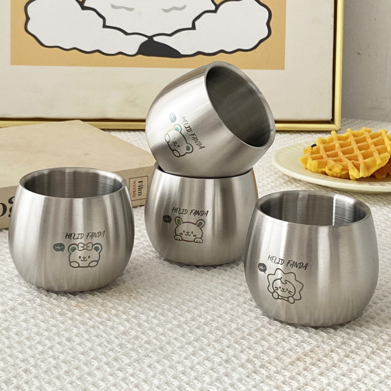 Картонный стакан из нержавеющей стали для детей, двойной, противоожоговый, утолщенный, 2024