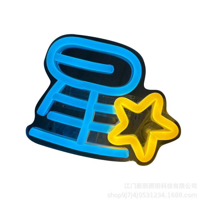 Star Concert Support Light Sign Mobile Phone Back Clip Neon Light Led Luminous Name Peripheral Wholesale Fan Props