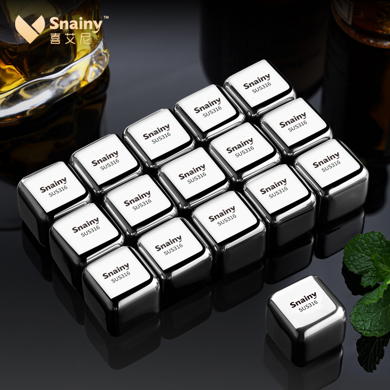 Food Grade 316 Stainless Steel Quick Frozen Metal Ice Bar Ice Curator Ice Beer Stone Thickened Ice suit