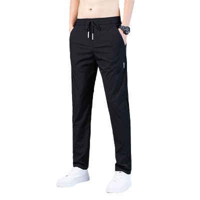 Autumn and Winter Men's New Velvet Thickeneded Casual Pants Loose Straight Elastic Band Sports Pants Large Size Pants Men's Clothing