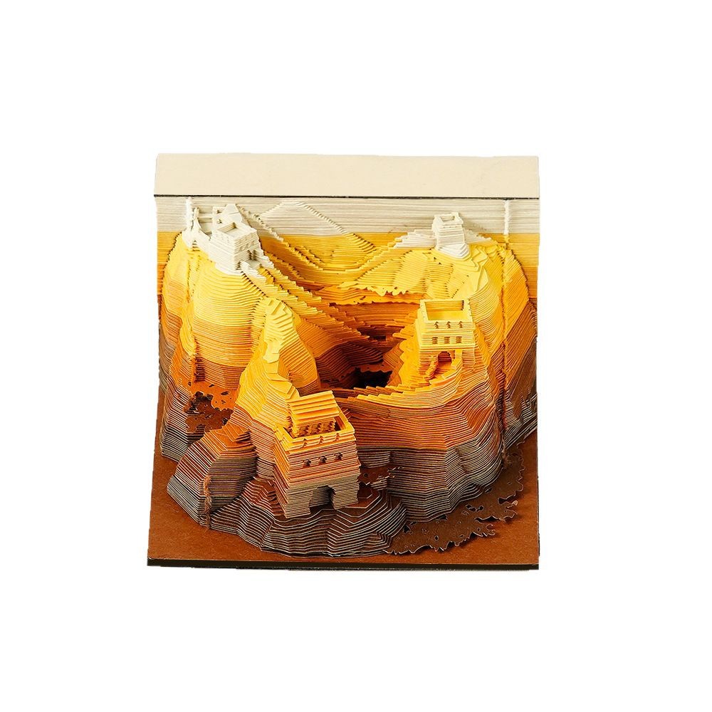 Source Paper Journal 3D Pop-Up Paper Creative Sticky Notes Internet Celebrity Cultural and Creative Back-To-School Gift Great Wall Ancient Civilization Office Decoration