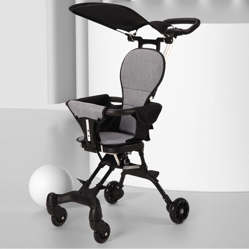 Cross-Border Children's Baby Walking Artifact, One-Click Folding Lightweight Baby Stroller, Baby Four-Wheel Stroller, Reversible