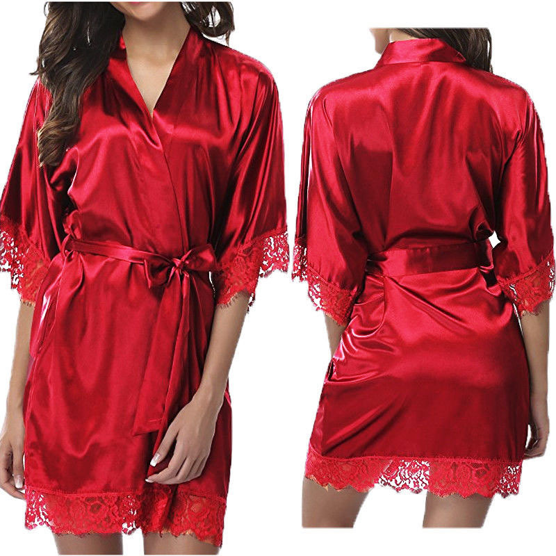 European and American Large Size Nightgown, Sexy Temptation Intimates, Export Style Sexy Bathrobe, Sexy Ice Silk Pajamas 3025