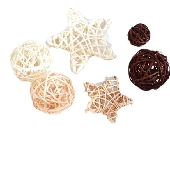Three-color vine ball five-pointed star love photo props plant heart-shaped hand-woven Christmas Valentine's Day decorations