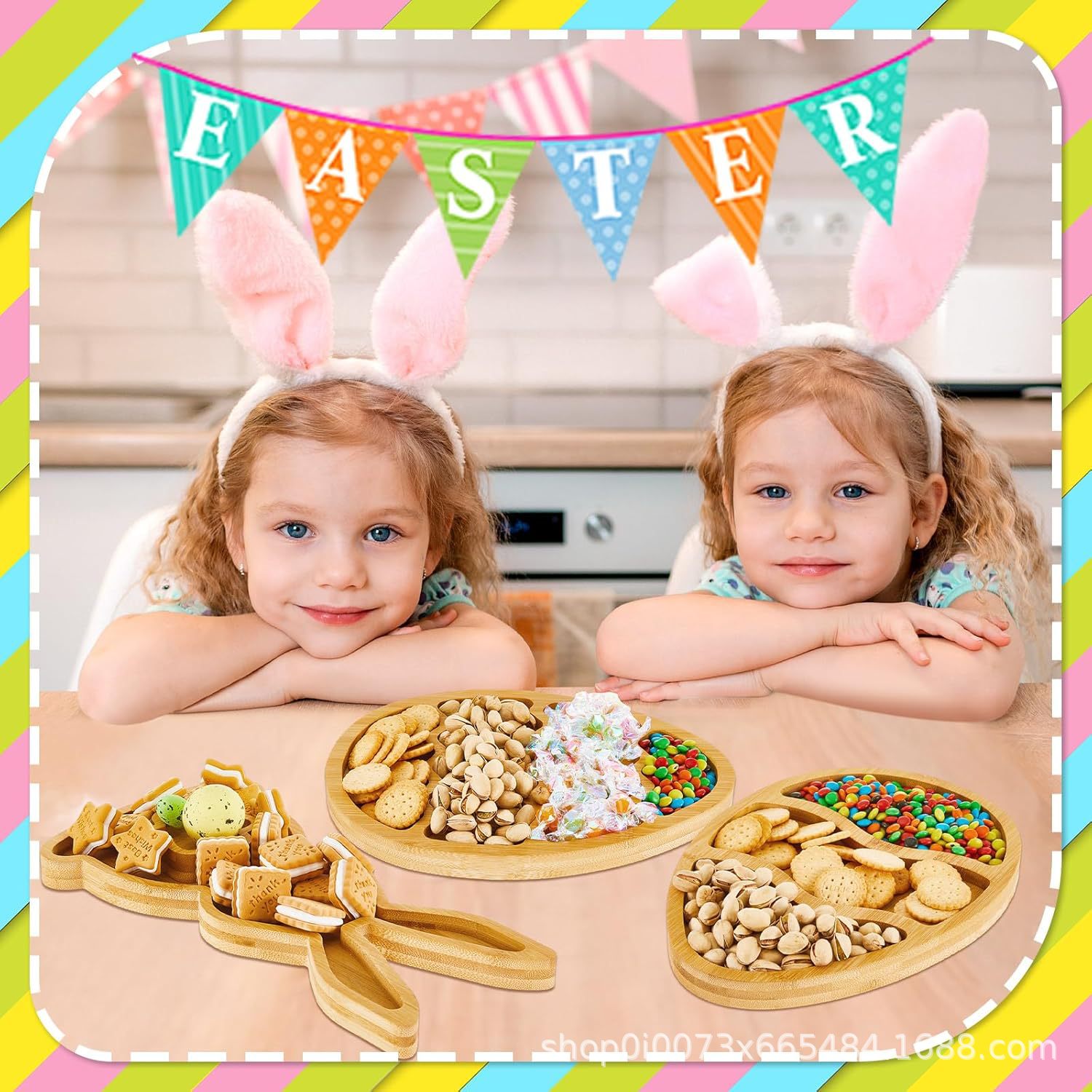 Cross-Border New Product Christmas Snack Tray Home Kitchen Dried Fruit Fruit Tray Easter Rabbit Snack Candy Tray