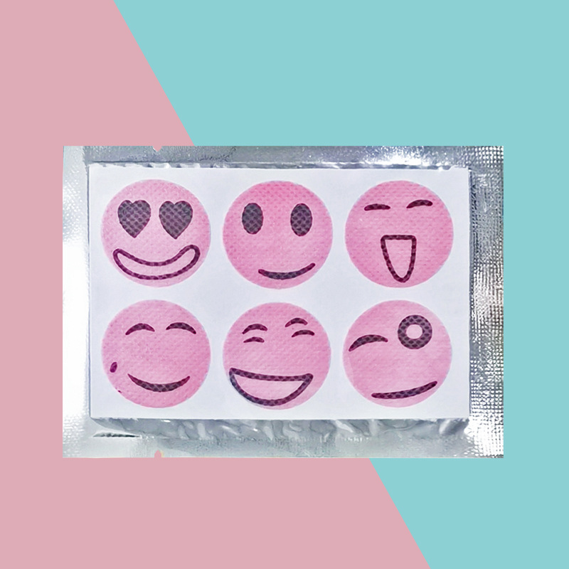 Cartoon Plant Essential Oil Stickers Summer Outdoor Children's Protective Mosquito Repellent Stickers Baby Portable Cute Expression Mosquito Repellent Stickers