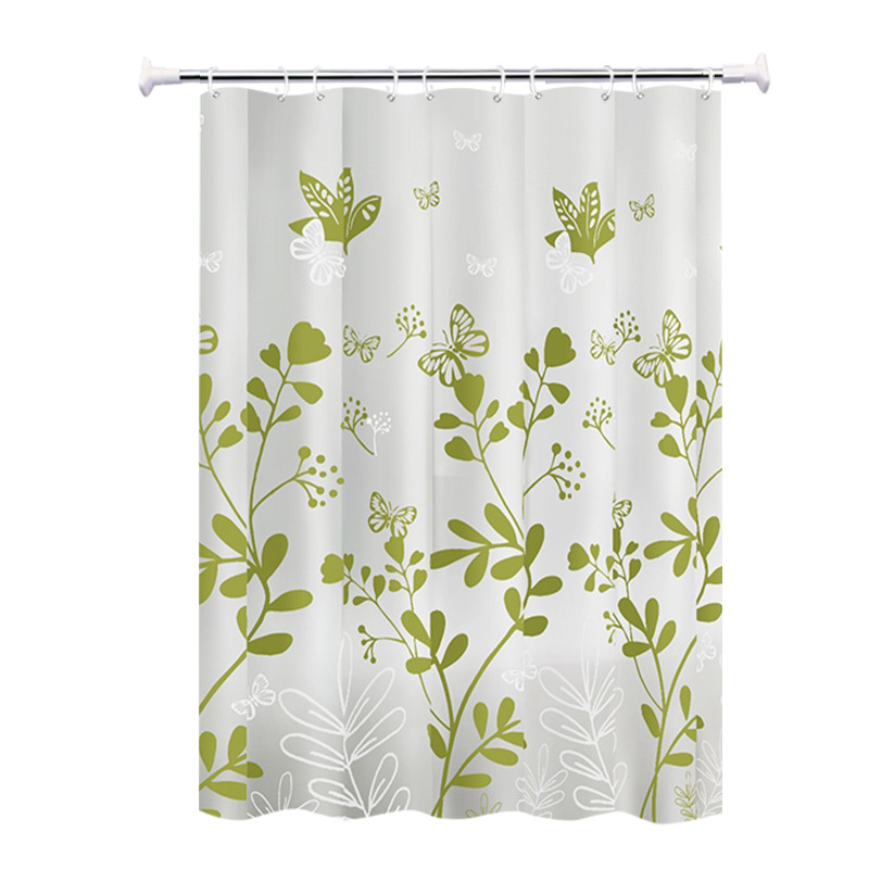 Shower Curtain Waterproof Mildew-proof Thickened Bathroom Curtain Set Bathroom Punch-free Partition Curtain Door Curtain Window Curtain Cross-Border