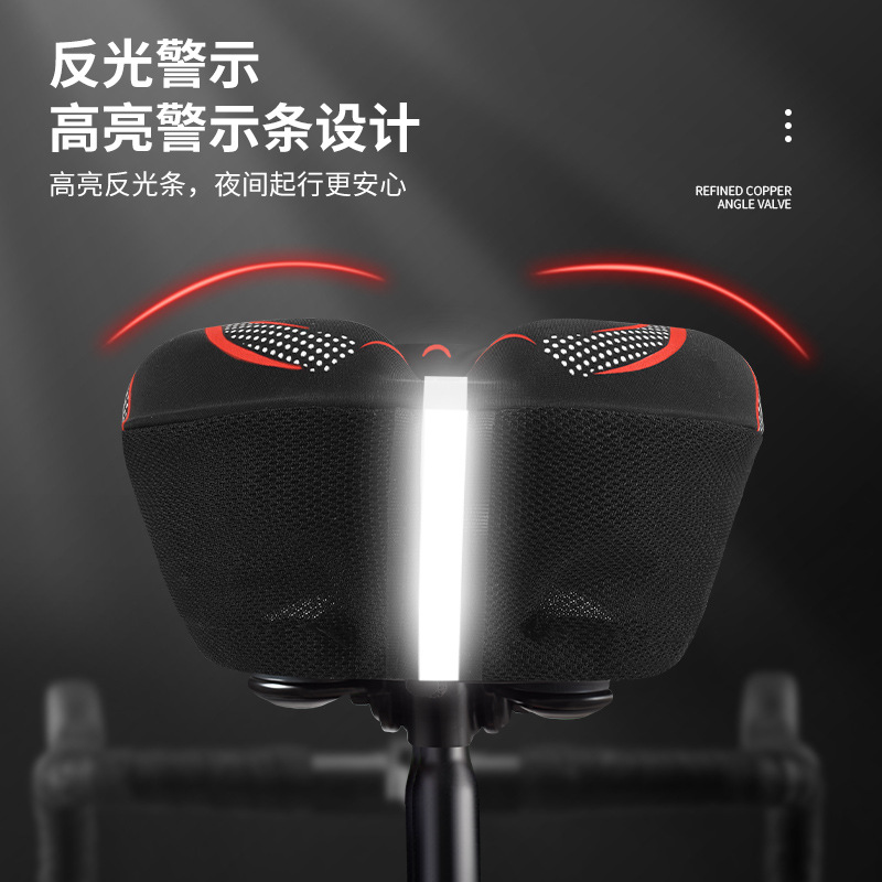 Bicycle Seat Cushion Cover Silicone Thickened Comfortable Soft Road Bike Bicycle Reflective Seat Cushion Cover Accessories Mountain Bike Seat Cover
