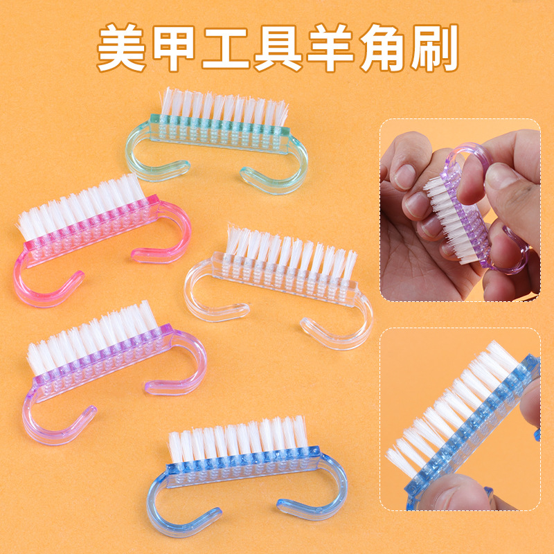 Новая оптовая кисть для очистки ногтей, маленькая роговая кисть для ногтей