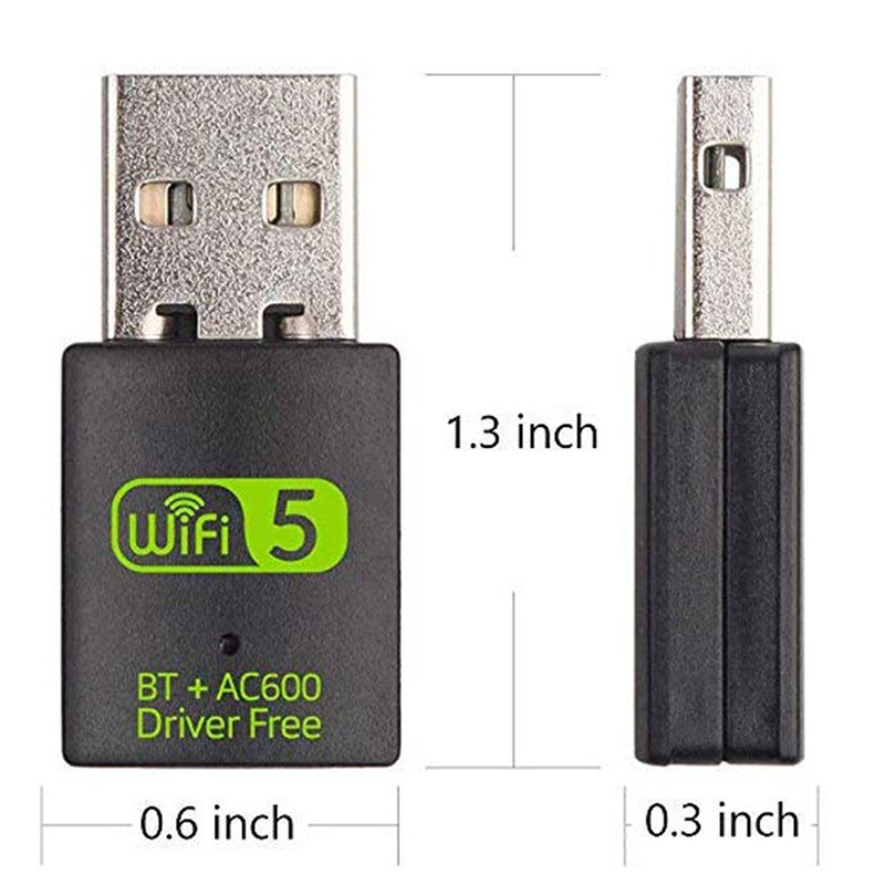 600m Dual-Band Bluetooth Wireless Network Card 2.4g Wif Computer Wireless USB Bluetooth Wifi Two-In-One Driver-Free Network Card