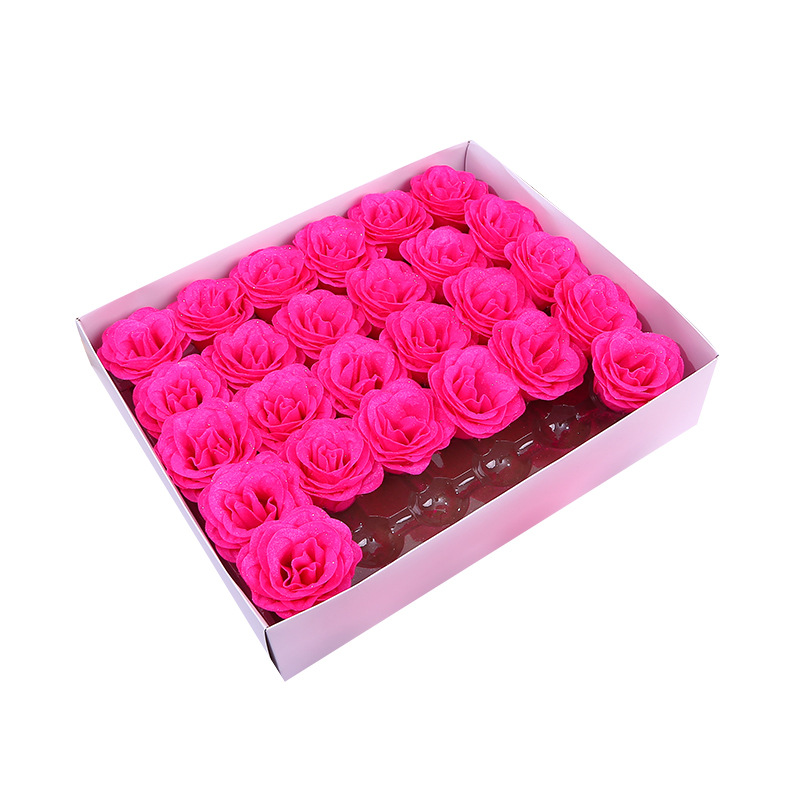 Simulation flower head diy crystal rose flower simulation blue demon Ji gold pink rose crushed ice blue eternal flower gift box