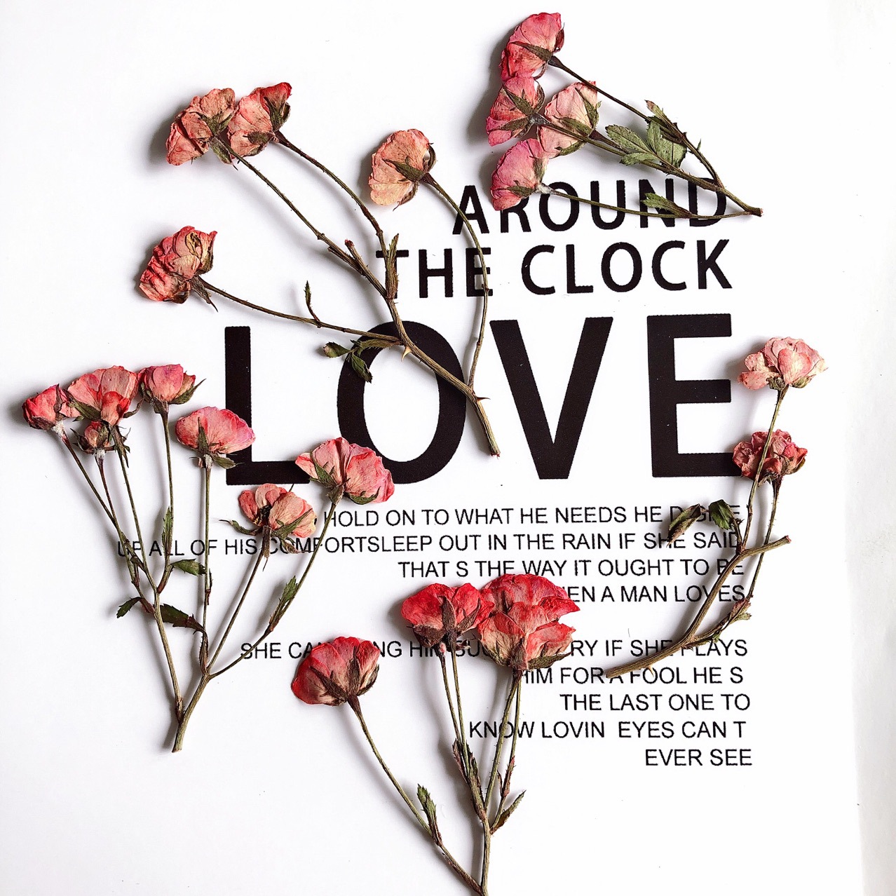 Rose Multi-head Small Rose Dried Flower Embossed Plant Specimen Gel Dropping Mobile Phone Case Candle Photo Frame Decoration Handmade Material