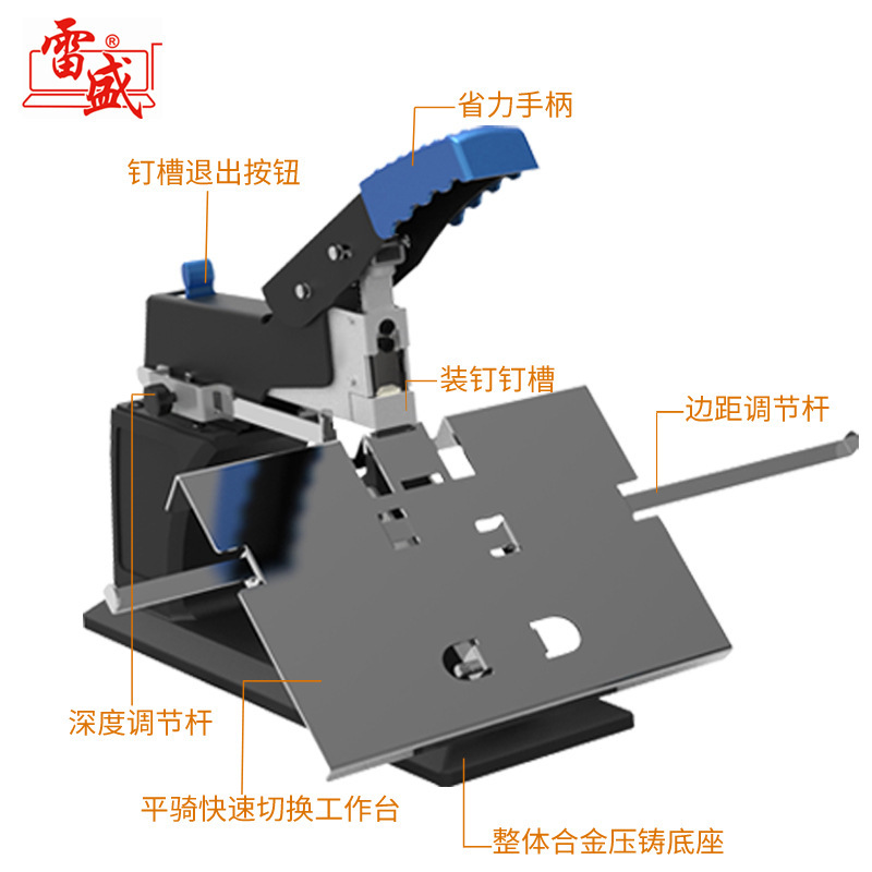 Lei Sheng Sh-03 Manual Riding Stapler A3 Center Seam Stapler Heavy-Duty Labor-Saving Flat Stapler